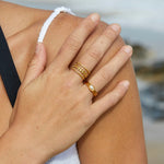 Elegant Gold Leaf Adjustable Ring - Ring