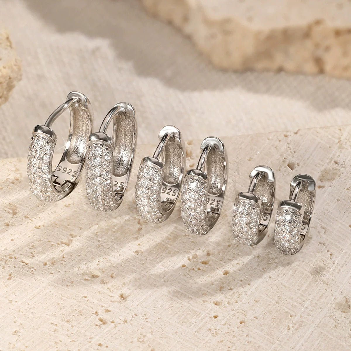 Elegant Pavé Hoop Earrings - Hoop Earrings