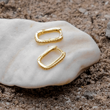 Elegant Pave Oval Hoop Earrings - Earrings