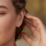 Elegant Zircon Pavé Hoop Earrings - Earrings