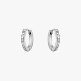 Elegant Zircon Pavé Hoop Earrings - Earrings