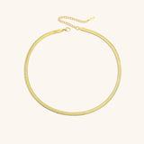 Elizabeth Herringbone Chain Necklace - Chain Necklaces