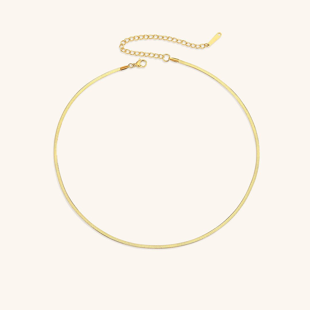 Elizabeth Herringbone Chain Necklace - Chain Necklaces