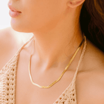 Elysian Gold Herringbone Necklace - Chain Necklaces