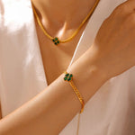 Emerald Clover Charm Bracelet - Charm Bracelets