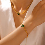 Emerald Clover Charm Bracelet - Charm Bracelets