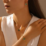 Emerald Clover Charm Bracelet - Charm Bracelets