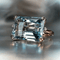 Emerald - Cut Sky Blue Topaz Solitaire Ring in Rose Gold - Ring