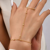 Evelyne Fine Gold Bead Hand Chain Bracelet - Chain & Link Bracelets