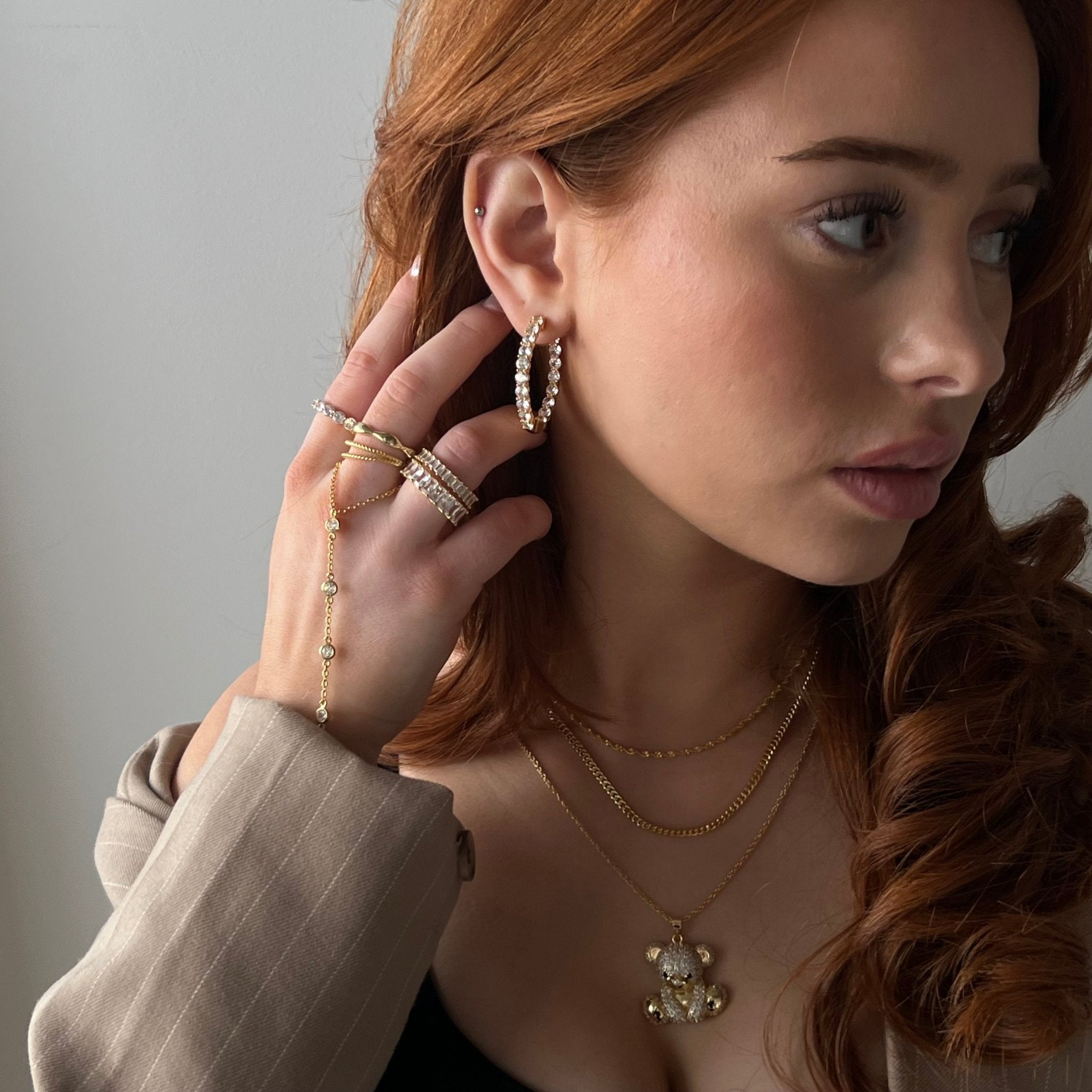 Evelyne Three - Stone Chain Bracelet - Chain & Link Bracelets