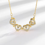 Four - Leaf Heart Clover Pendant Necklace - Joyería
