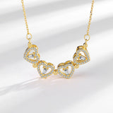 Four - Leaf Heart Clover Pendant Necklace - Joyería
