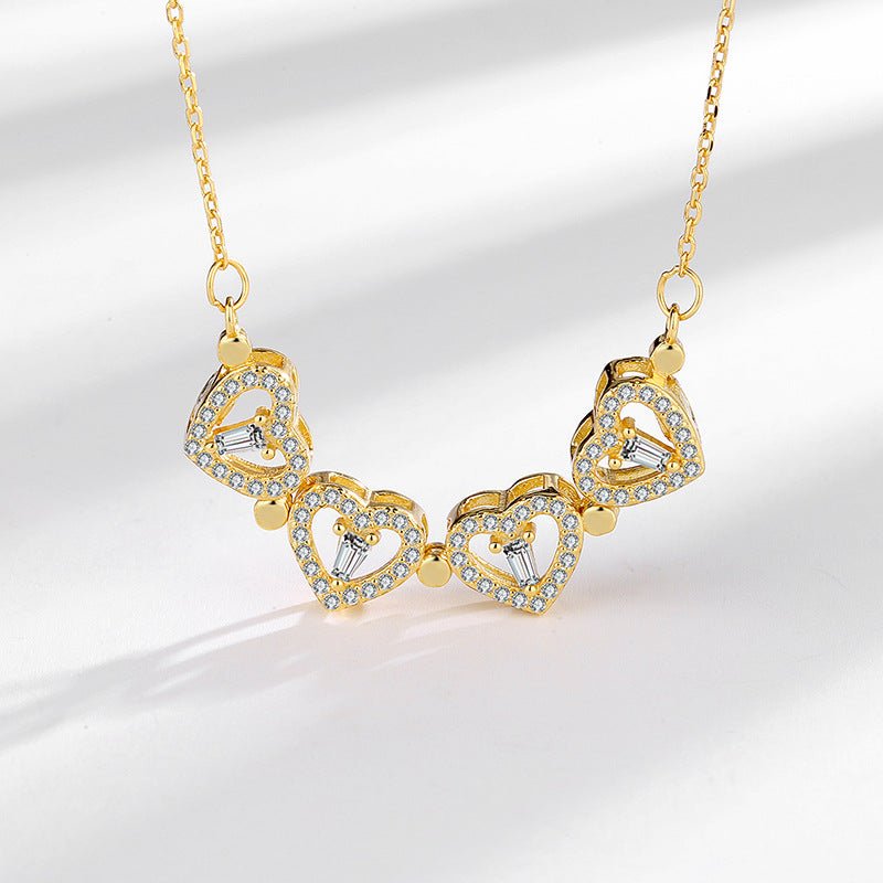 Four - Leaf Heart Clover Pendant Necklace - Joyería