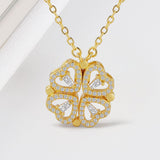 Four - Leaf Heart Clover Pendant Necklace - Joyería