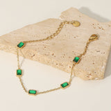 Francia Green Gem Chain Bracelet - Chain & Link Bracelets