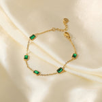 Francia Green Gem Chain Bracelet - Chain & Link Bracelets