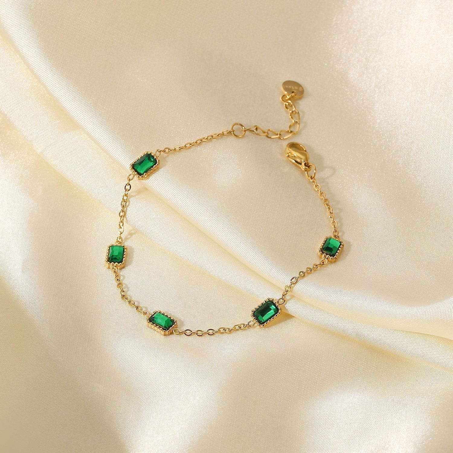 Francia Green Gem Chain Bracelet - Chain & Link Bracelets