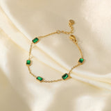 Francia Green Gem Chain Bracelet - Chain & Link Bracelets