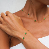 Francia Green Gem Chain Bracelet - Chain & Link Bracelets