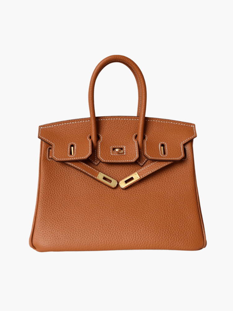 Genuine Leather Structured Tote Bag – Classic Craftsmanship with Elegant Edge - Women's Handbags
