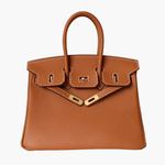 Genuine Leather Structured Tote Bag – Classic Craftsmanship with Elegant Edge - Women's Handbags