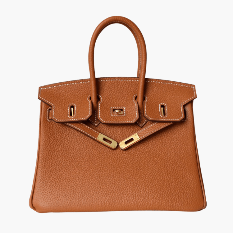 Genuine Leather Structured Tote Bag – Classic Craftsmanship with Elegant Edge - Women's Handbags