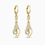 Gold Crystal Teardrop Hoop Earrings - Earrings