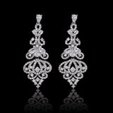 Gold Filigree Crystal Drop Earrings - Earrings