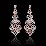 Gold Filigree Crystal Drop Earrings - Earrings