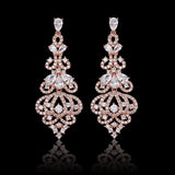 Gold Filigree Crystal Drop Earrings - Earrings