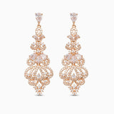 Gold Filigree Crystal Drop Earrings - Earrings