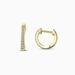 Gold Pavé Huggie Hoop Earrings - Earrings
