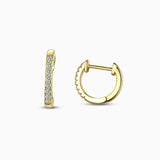 Gold Pavé Huggie Hoop Earrings - Earrings