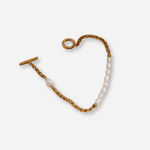 Gold & Pearl Chain Bracelet – Elegant Mixed - Media Jewelry - Bracelets