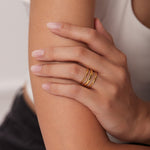 Gold Triple - Layer Adjustable Ring - Ring