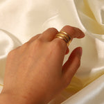 Gold Triple - Layer Adjustable Ring - Ring
