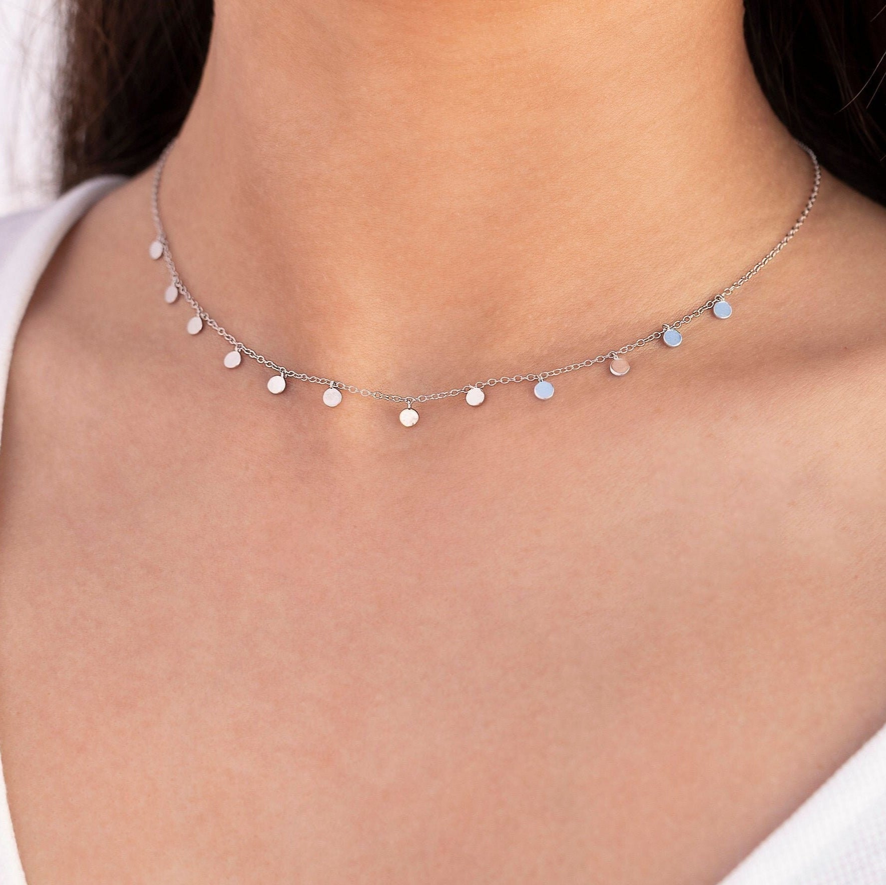 Golden Dainty Disc Chain Necklace - Chain Necklaces