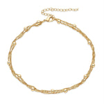 Golden Double Bead Twisted Chain Bracelet - Chain & Link Bracelets