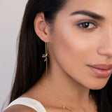 Graceful Hummingbird Crystal Threader Earrings - Earrings