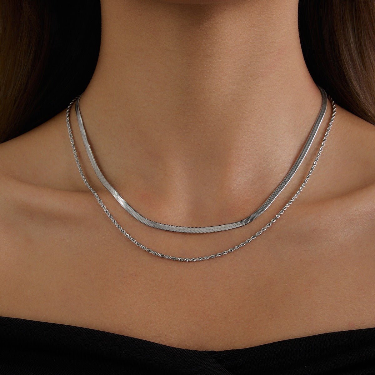 Hailey Layered Chain Necklace - Chain Necklaces