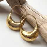 Hammered Crescent Hoop Earrings – Bold & Handcrafted Look - Earrings