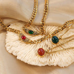 Isabella Vintage Gemstone Pendant Necklace - Pendant Necklaces