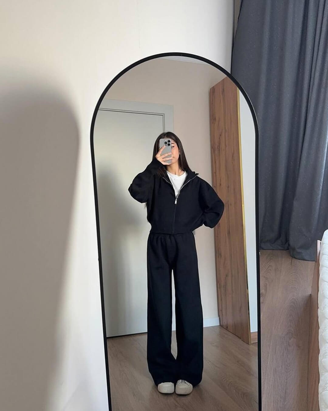 Knitted Zip Jacket & Wide - Leg Trousers Set - Effortless Comfort & Style - Women's Outfit Set