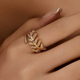 Leaf Vine Adjustable Gold Ring - Ring