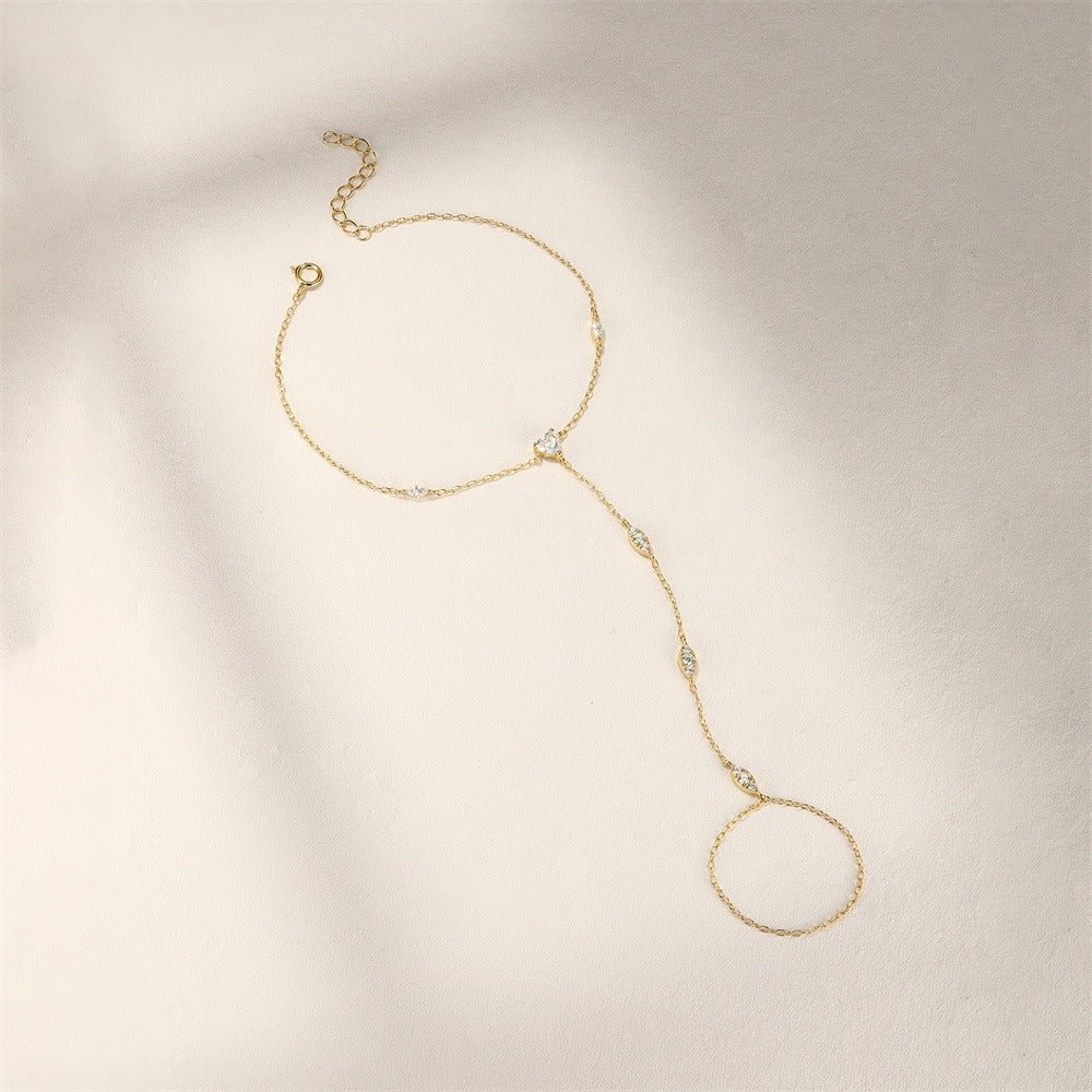 Liora Crystal Hand Chain Bracelet - Bracelet