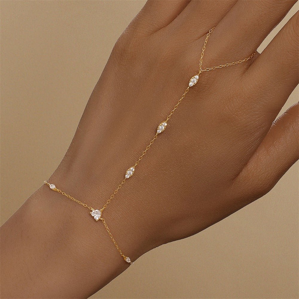 Liora Crystal Hand Chain Bracelet - Bracelet