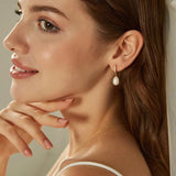 Luminous Baroque Pearl Hoop Earrings - Earrings