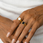 Luminous Mother of Pearl Gold Ring - ring