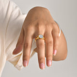 Luminous Mother of Pearl Gold Ring - ring
