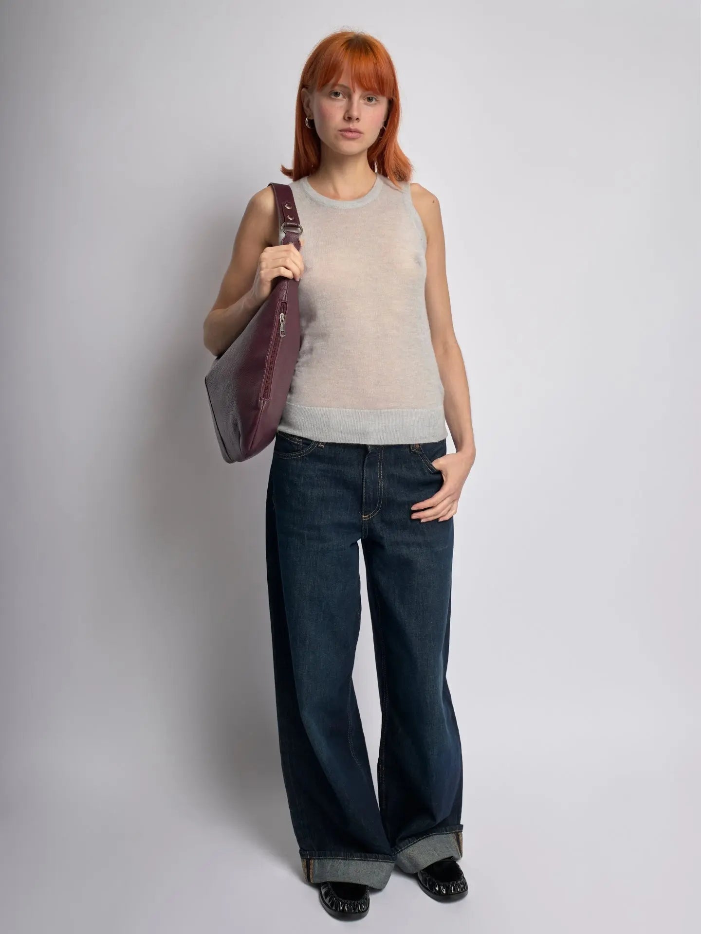 Luxe Leather Hobo Bag with Relaxed Shape – Timeless Design - Women's Shoulder Bag